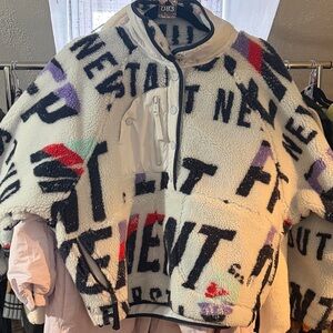 FP Movement by Free People Graphic Teddy Jacket - Light blue and Black